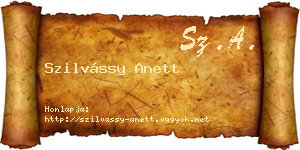 Szilvássy Anett névjegykártya