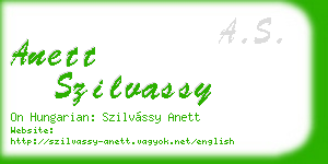 anett szilvassy business card