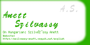 anett szilvassy business card